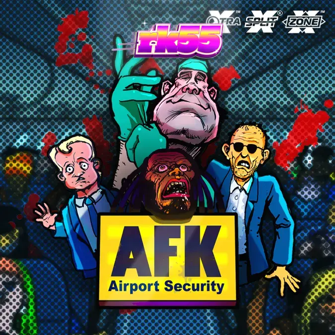 Tampilan antarmuka slot AFK Airport Security dengan berbagai fitur bonus aktif.